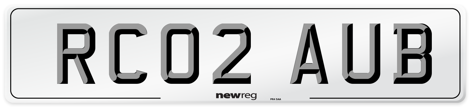 RC02 AUB Number Plate from New Reg